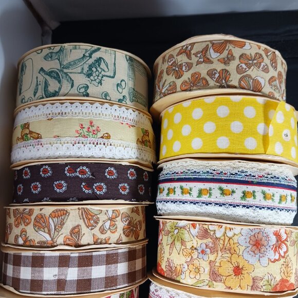 Vintage Ribbons Lot of 16pcs Multicolor Multitype - Picture 5 of 6